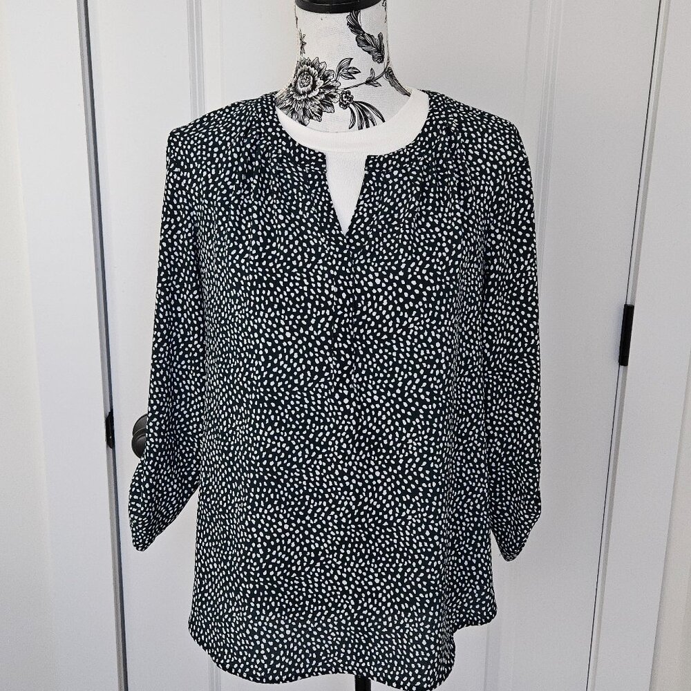 41 Hawthorn Morey Split Neck 3/4 Sleeve Blouse | L